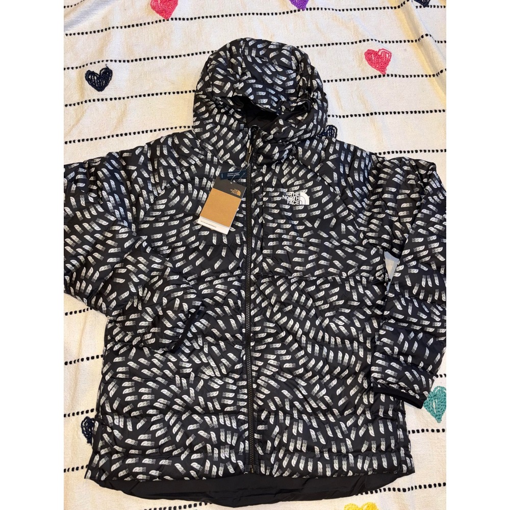 The North Face Girls Reversible Perrito Jacket Black Vecto Logo XXL 18/20